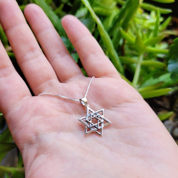 New Solid 925 Sterling Silver Star of David Necklace - Picture 7 of 11